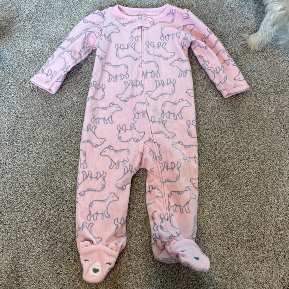 Carter’s 1-Piece Fleece Footie PJs Pink Size 6-9m baby - Picture 1 of 8